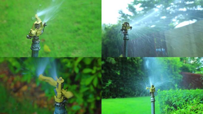 实拍绿化自动喷水器