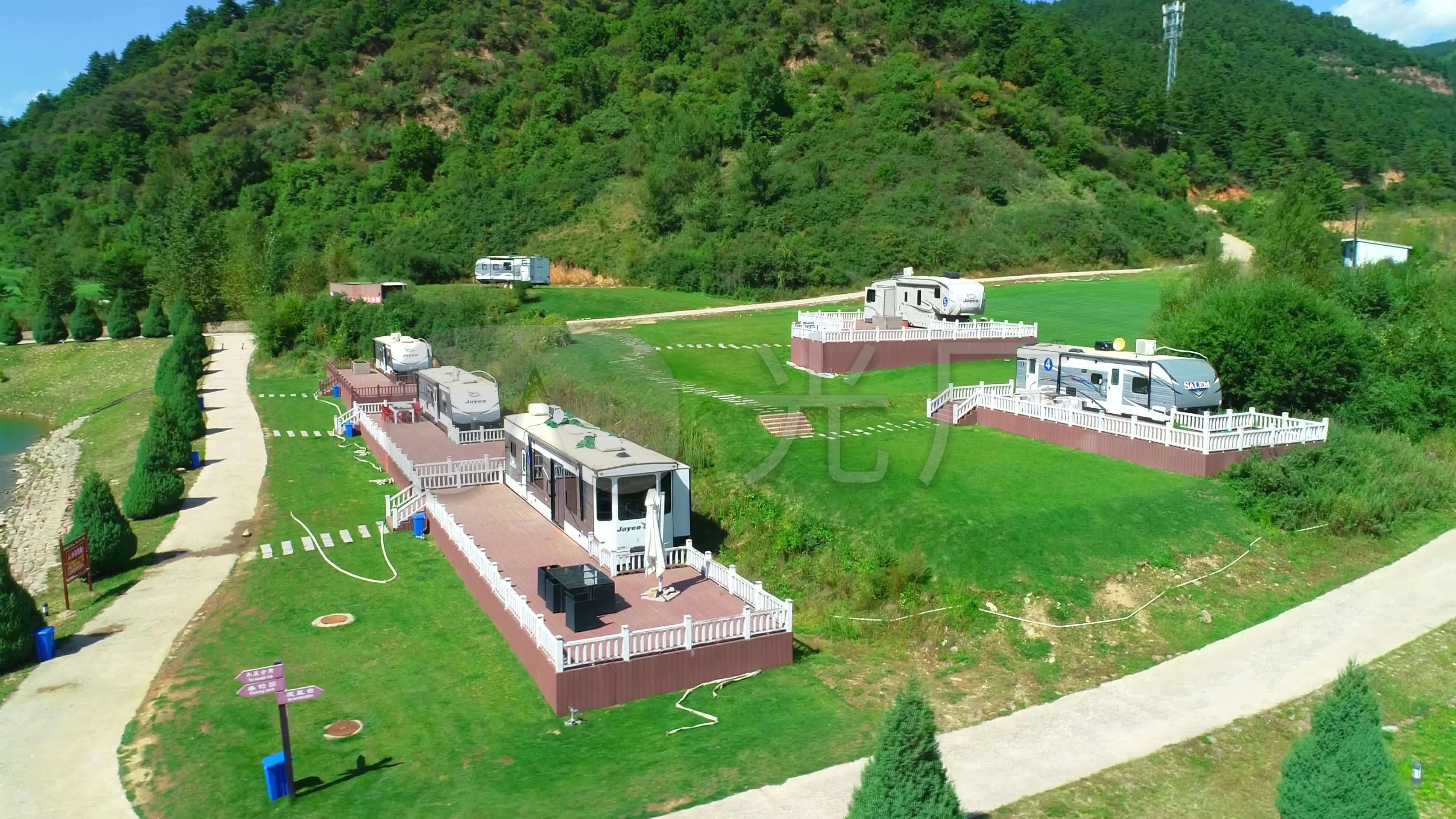 航拍山西房车营地50帧4k