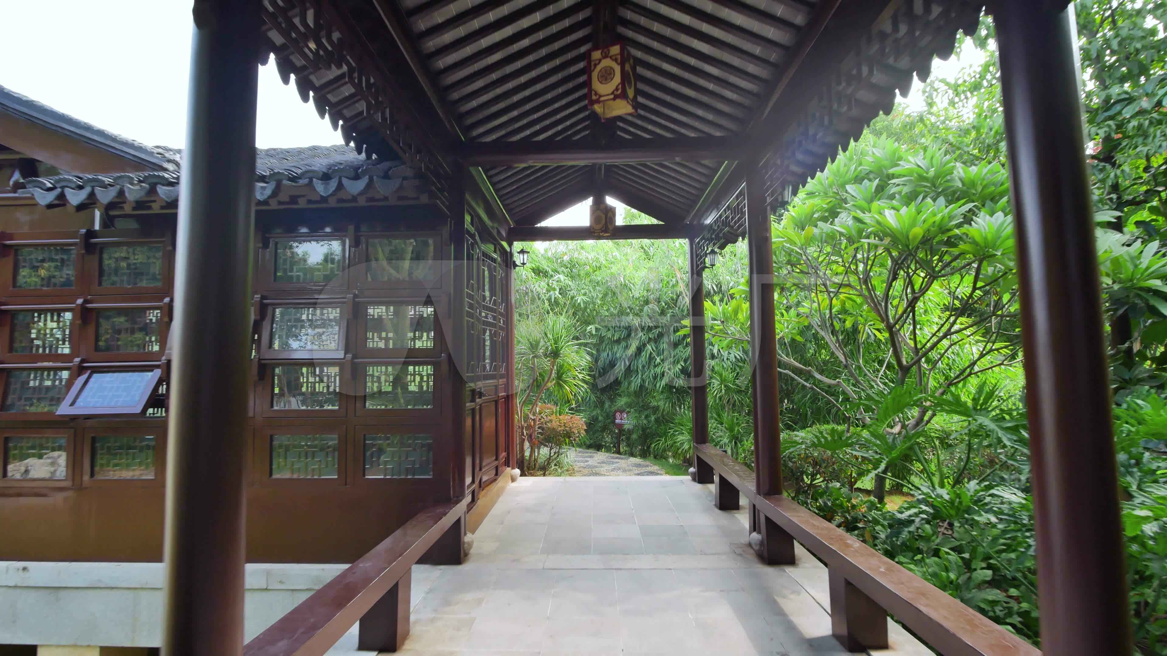 中式园林庭院古建筑长廊