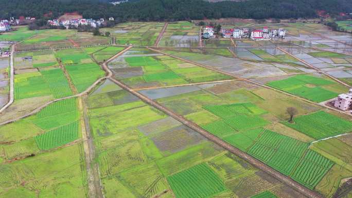 航拍江西永新秀美山村