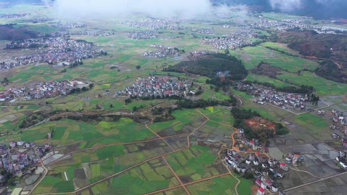 高空航拍江西永新农村