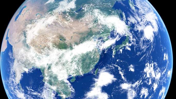 中国地图外太空俯视视角