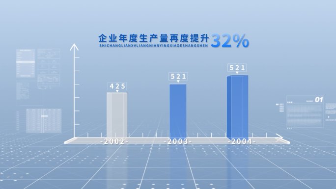 简约科技数据柱状图宣传AE模板