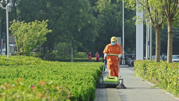 环卫工人环卫机械8K 50p视频素材