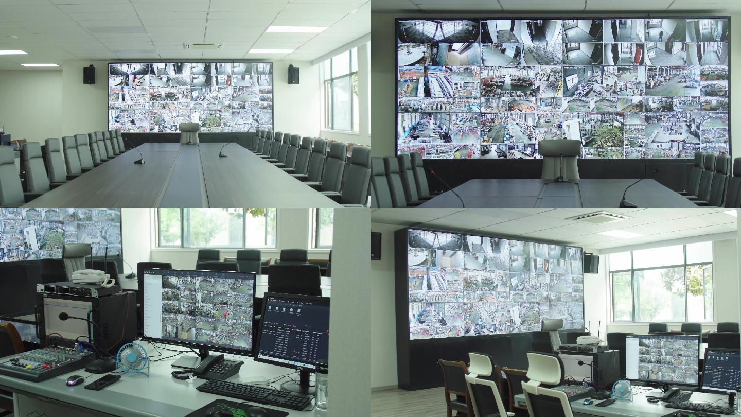企业监控系统监控室大屏幕