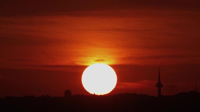 长沙岳麓山日落晚霞一组【延时】