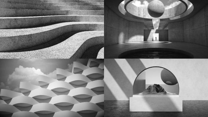 【视频】概念抽象建筑空间光影变幻