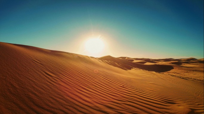 沙漠风光、沙漠日出日落延时