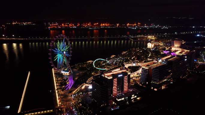 深圳宝安欢乐港湾湾区之光摩天轮夜景合集2