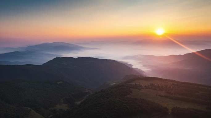 富民星空云海日出延时素材