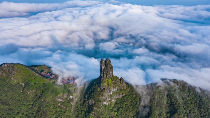 贵州梵净山红云金顶大范围移动延时摄影5