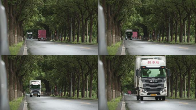 乡村道路上的货车