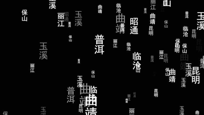 云南省各城市文字视频素材带通道