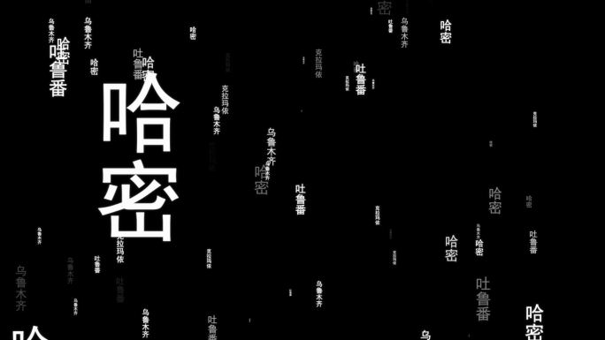 新疆各城市文字冲屏视频带通道