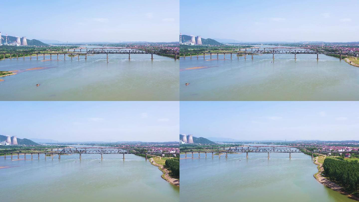 实拍火车经过吉安赣江铁路大桥