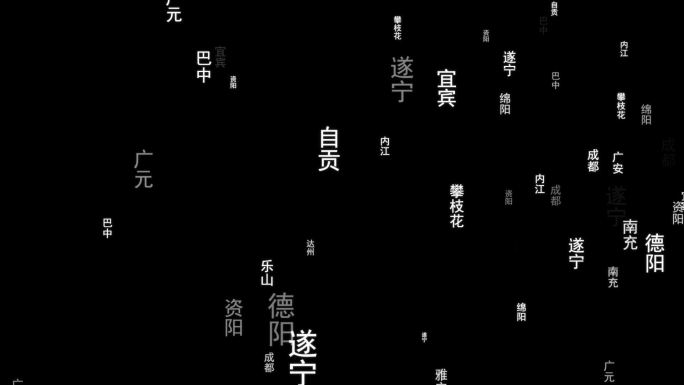 四川省各城市文字视频带通道