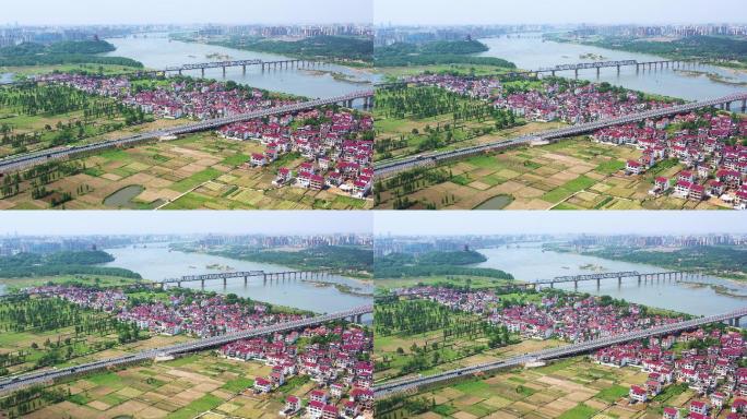 航拍江西吉安永和镇乡村