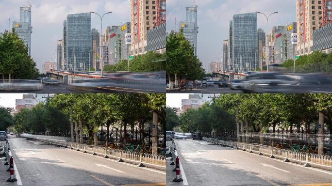 沈阳青年大街车水马龙延时素材