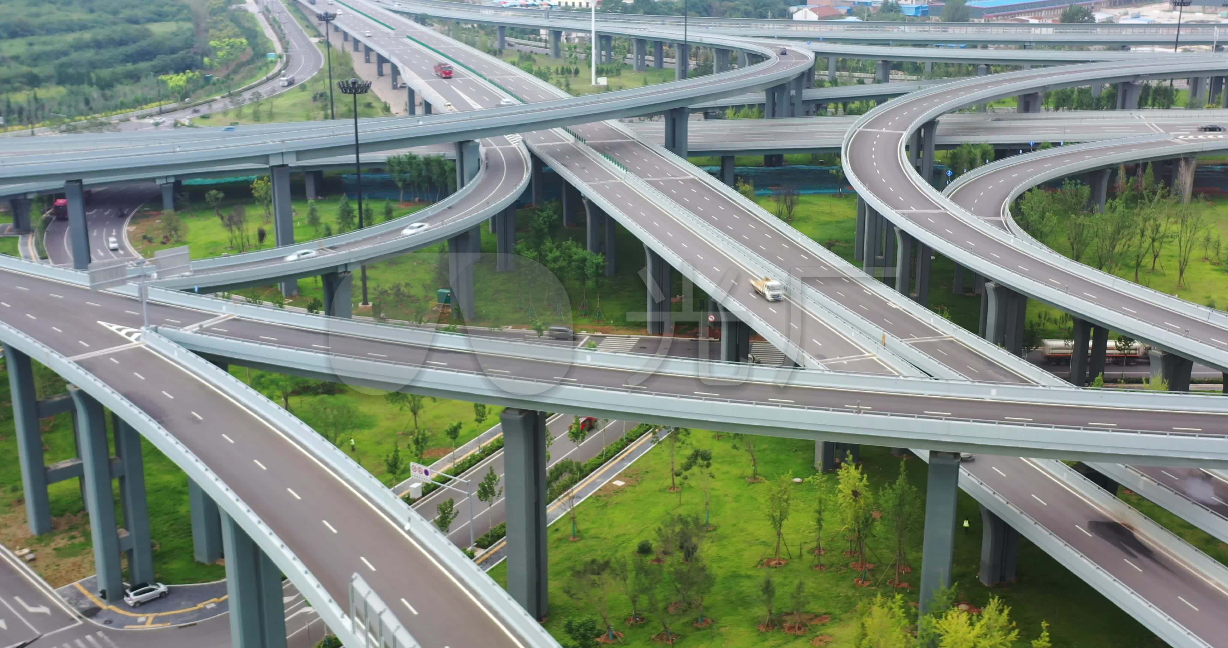 航拍城市高架立交桥风光合集