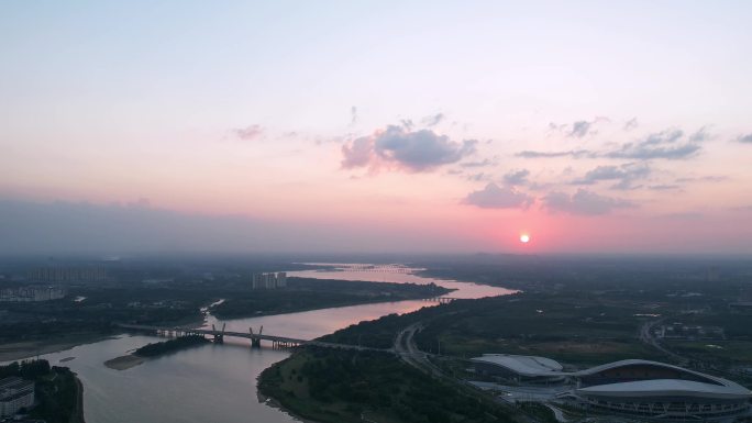 六安航拍月亮岛大全景