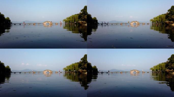 延时拍摄杭州西湖涌金池景区风光