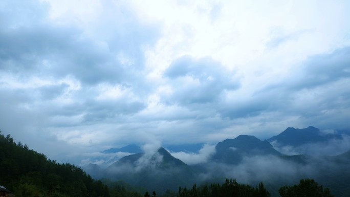 4K大山云雾延时 大山延时