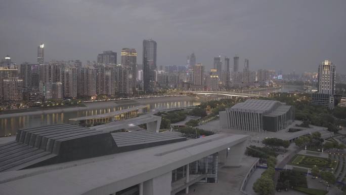 武汉琴台大剧院 航拍 日夜景