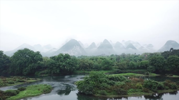 图库水印长廊水墨漓江山歌航拍唢呐