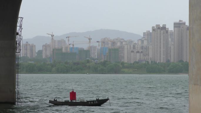 4K空镜长沙福元路大桥桥墩下