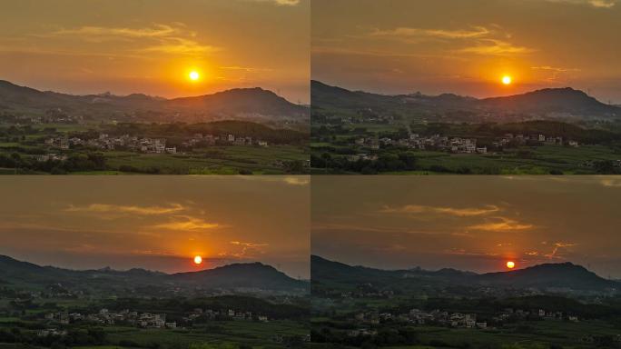 夕阳日落太阳下山美丽乡村乡村夕阳夕阳风光