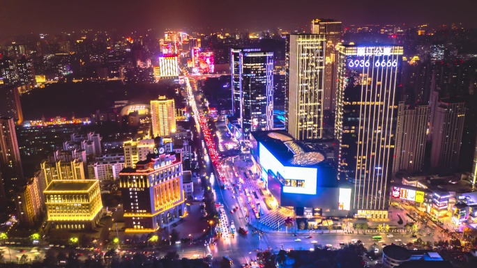 郑州花园路东风路夜景延时环