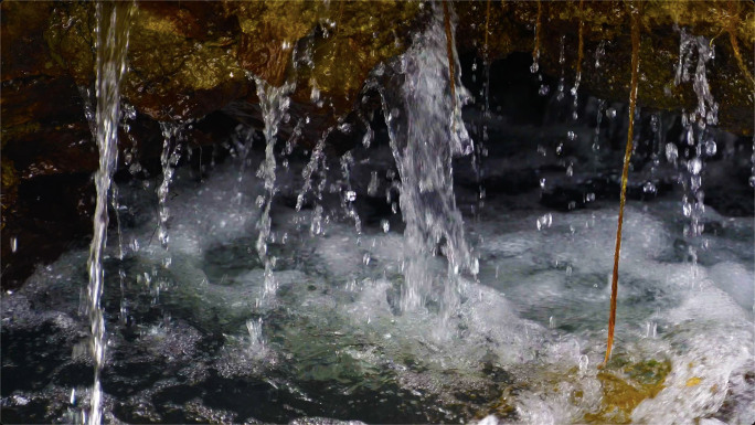 多组泉水镜头 大自然流水镜头