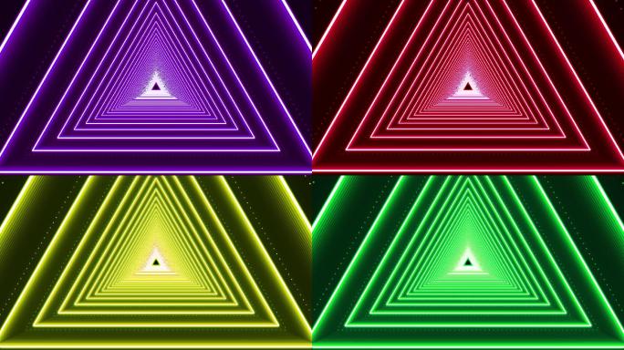 三角霓虹灯视频素材模板