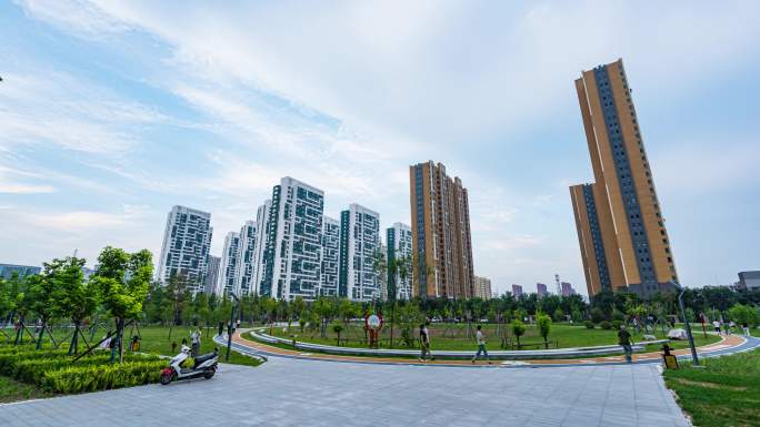 绿色低碳城市夜景延时