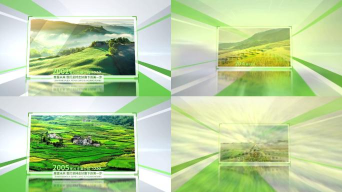 明亮的绿色农业旅游单图文时间线AE模板