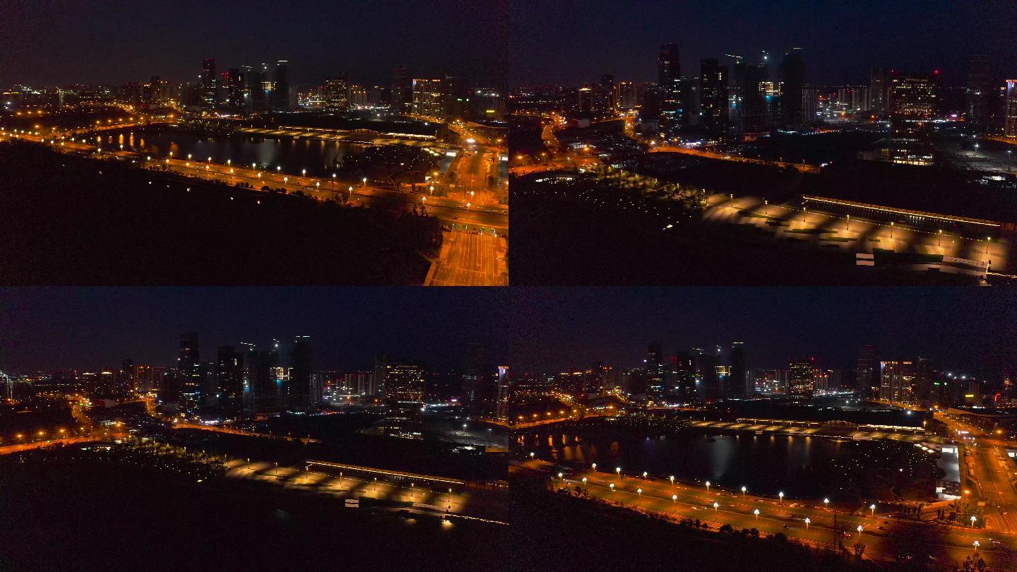 成都天府新区夜景航拍视频素材