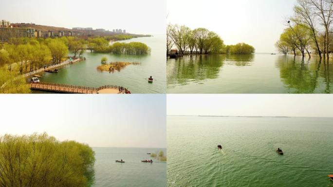 沿河风景航拍