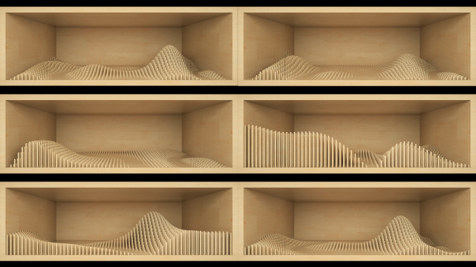 【裸眼3D】原木韵律山水曲线艺术空间矩阵