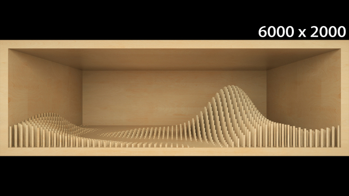 【裸眼3D】原木韵律山水曲线艺术空间矩阵