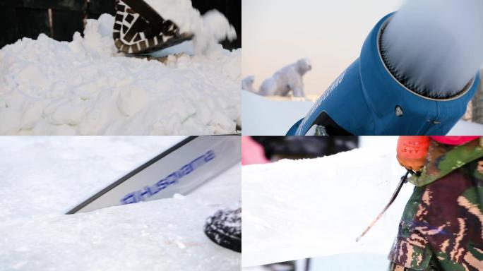 造雪机造雪冰雕电锯切割 除雪