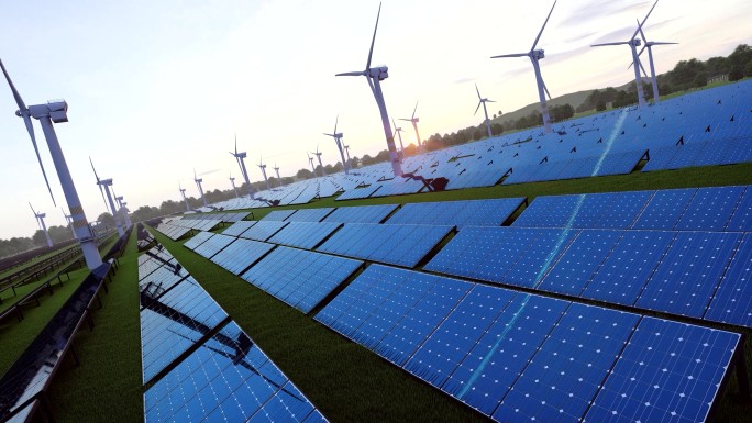 光伏发电新能源太阳能风能碳中和