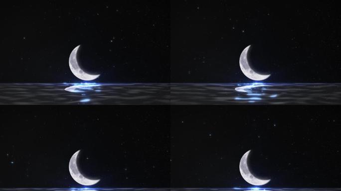 月亮  月光 水面 倒影