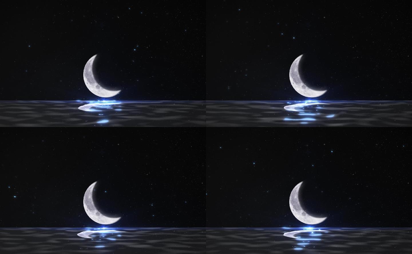 月亮  月光 水面 倒影