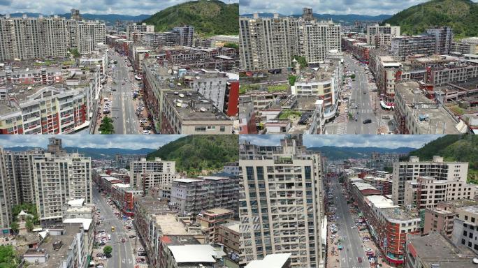 乡镇农村航拍大景城镇小区街道南安市梅山镇