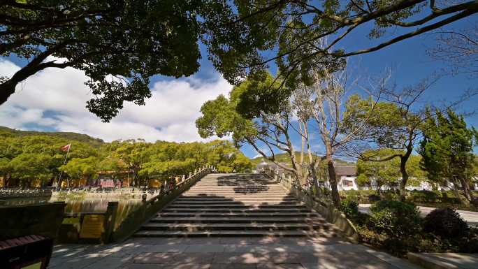 原创4K普陀山普济寺古建筑寺院寺庙