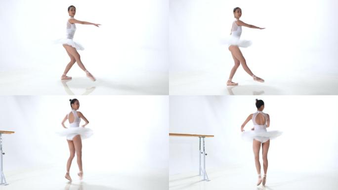 练习芭蕾舞的青年女人