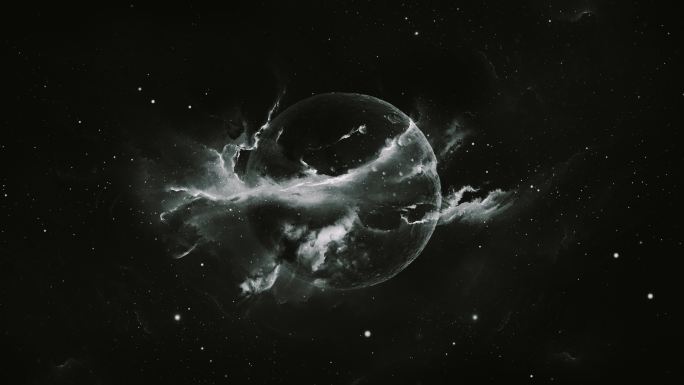 【4K宇宙】黑白星球暗黑星云深渊末日太空