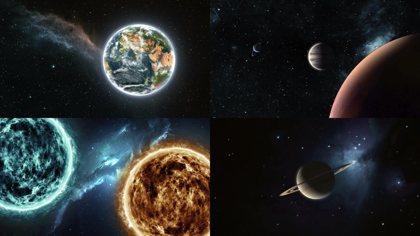 原创太阳系星球宇宙空间场景