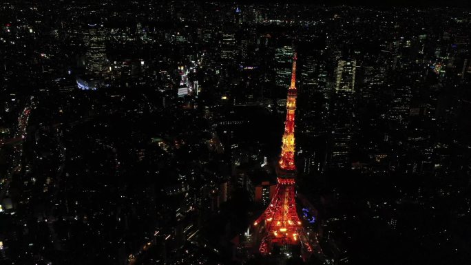 日本东京王子塔夜景航拍