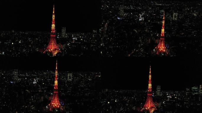 日本东京王子塔夜景航拍